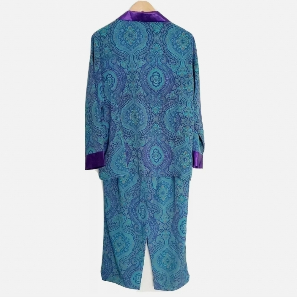 NEW Vintage Victoria's Secret Teal Blue Pajama Set - Picture 2 of 5